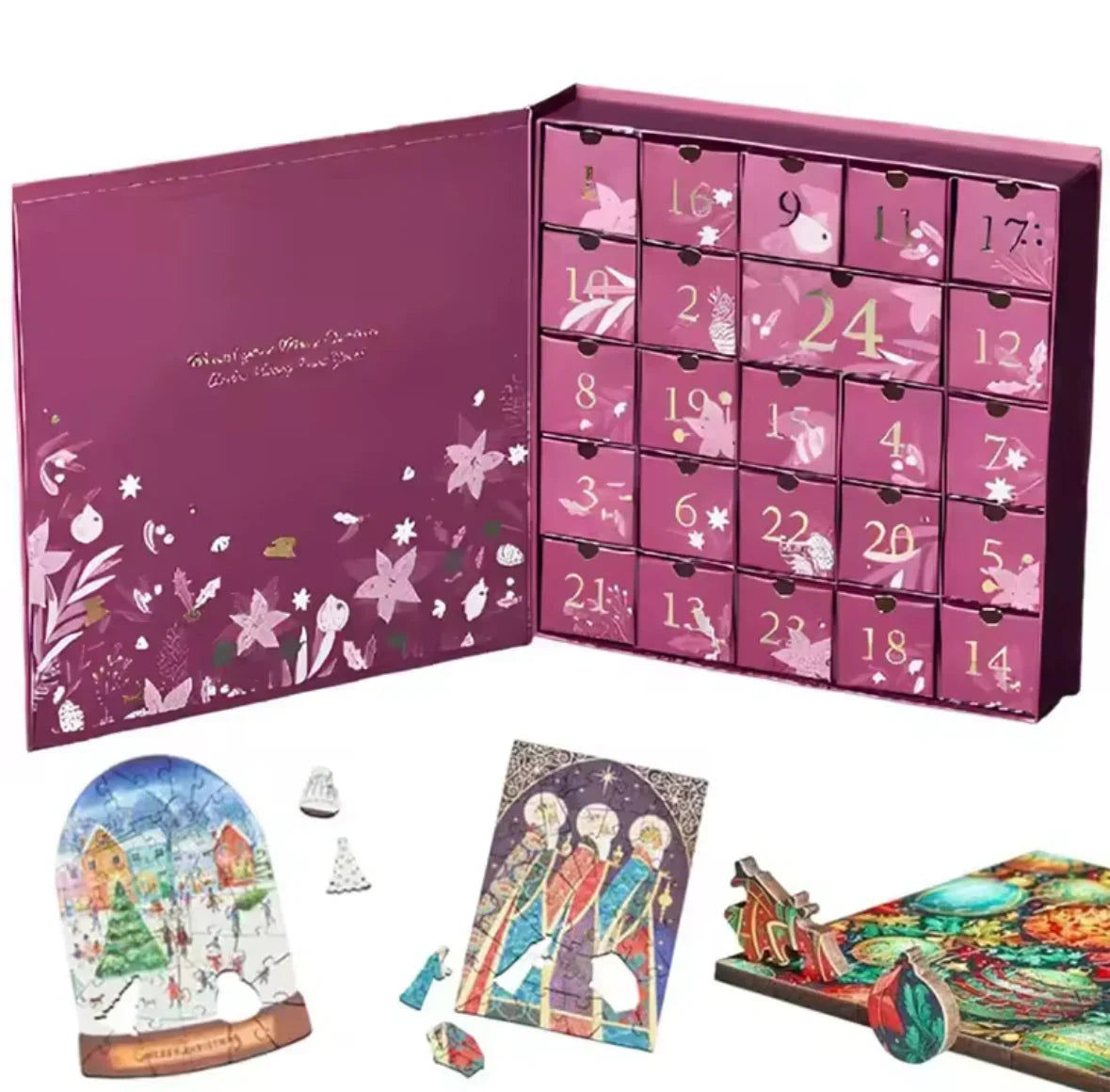 Mini Puzzle Advent Calendar with 24 Christmas Jigsaw Puzzles 2026
