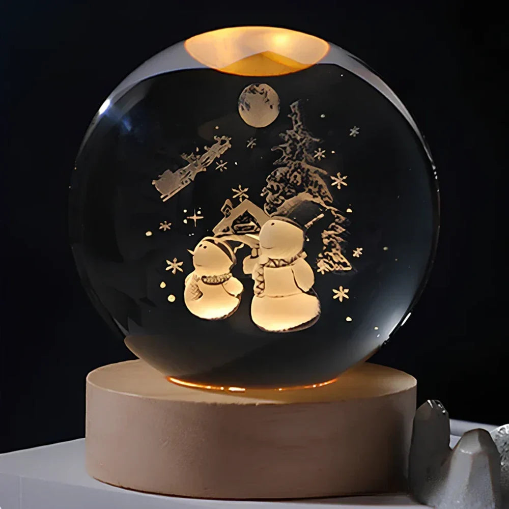 Crystal Ball Lamp with Coloured LED Lighting – Decorative Mood Light for Living Room & Bedroom