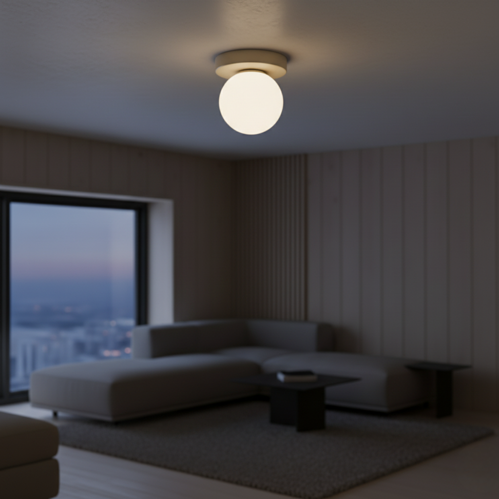 Glass Globe Wall & Ceiling Light with Coloured Disc – 12 × 10 cm, G9 LED, 3000K Warm White, Hardwired