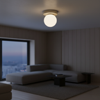 Glass Globe Wall & Ceiling Light with Coloured Disc – 12 × 10 cm, G9 LED, 3000K Warm White, Hardwired