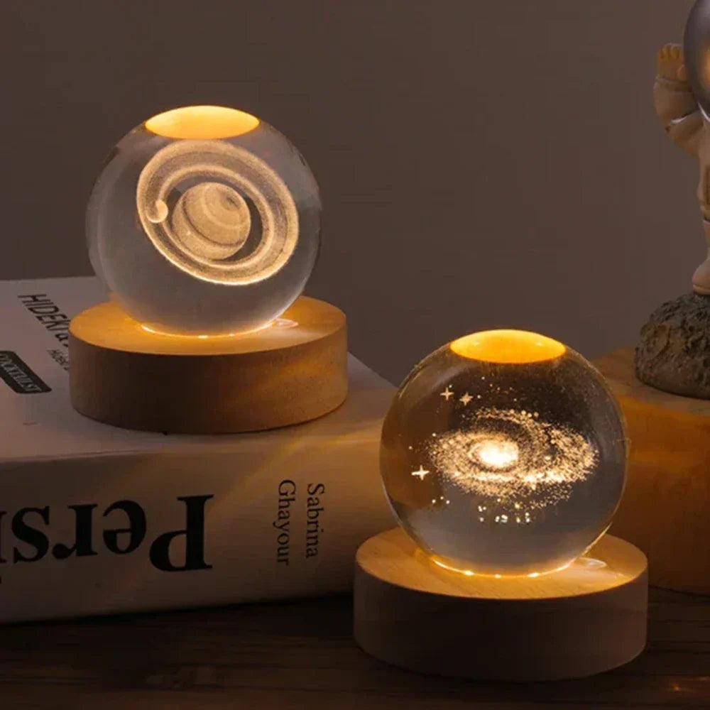 Crystal Ball Lamp with Coloured LED Lighting – Decorative Mood Light for Living Room & Bedroom