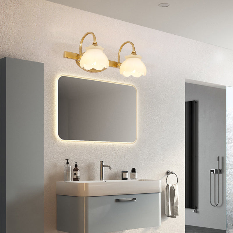 Traditional Brass LED Wall Light – Bathroom Mirror Light with 2, 3 or 4 Lights