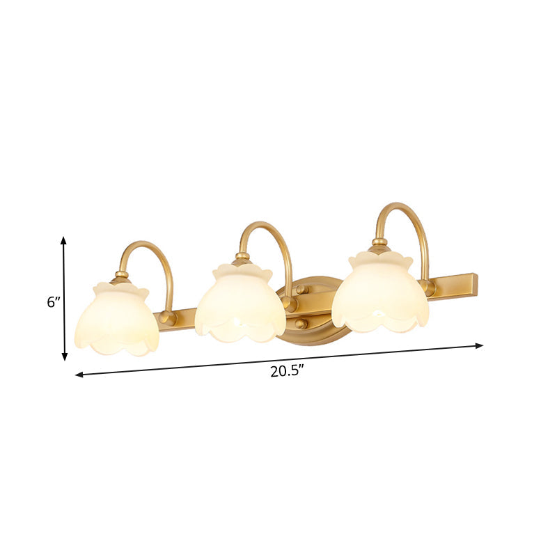Traditional Brass LED Wall Light – Bathroom Mirror Light with 2, 3 or 4 Lights