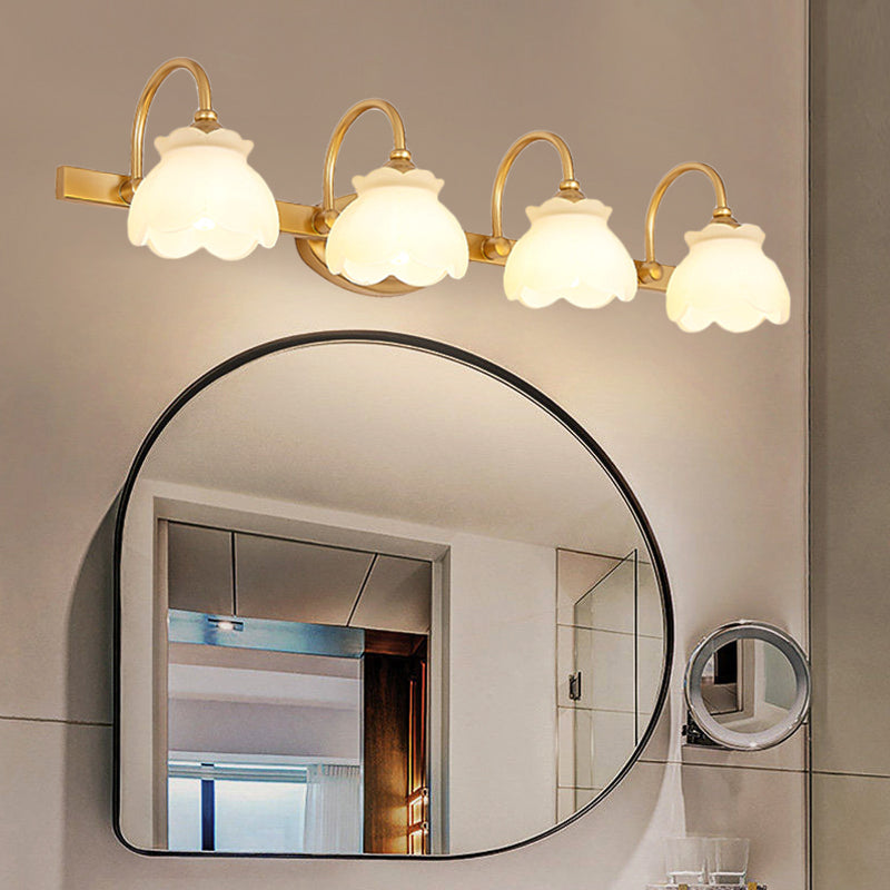 Traditional Brass LED Wall Light – Bathroom Mirror Light with 2, 3 or 4 Lights