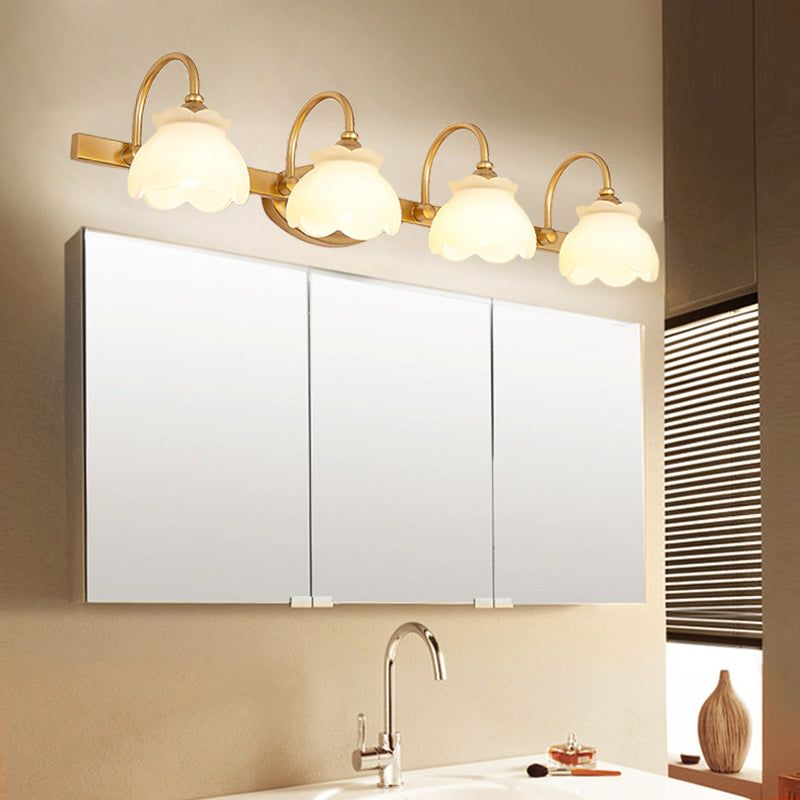 Traditional Brass LED Wall Light – Bathroom Mirror Light with 2, 3 or 4 Lights