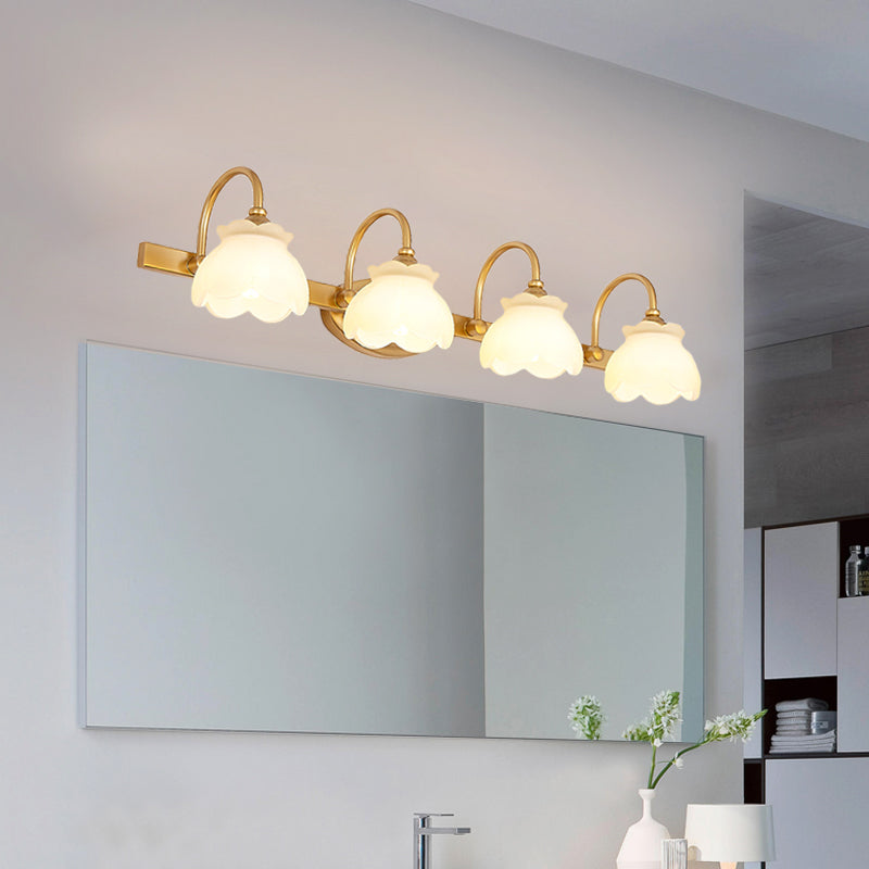Traditional Brass LED Wall Light – Bathroom Mirror Light with 2, 3 or 4 Lights