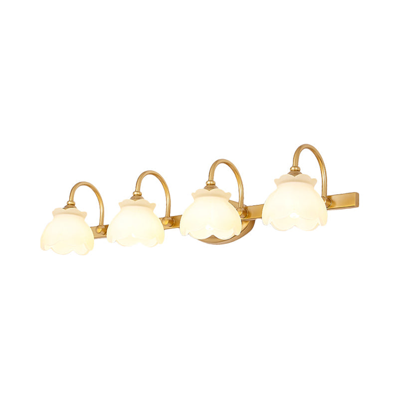 Traditional Brass LED Wall Light – Bathroom Mirror Light with 2, 3 or 4 Lights