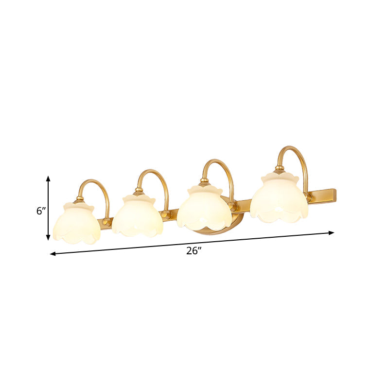 Traditional Brass LED Wall Light – Bathroom Mirror Light with 2, 3 or 4 Lights
