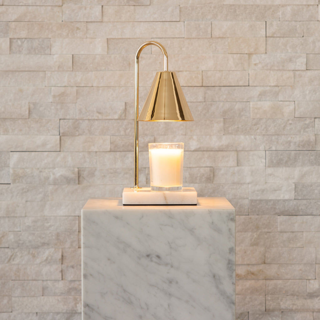 Candle Warmer Lamp with Timeless Marble Finish – Flameless Warmth