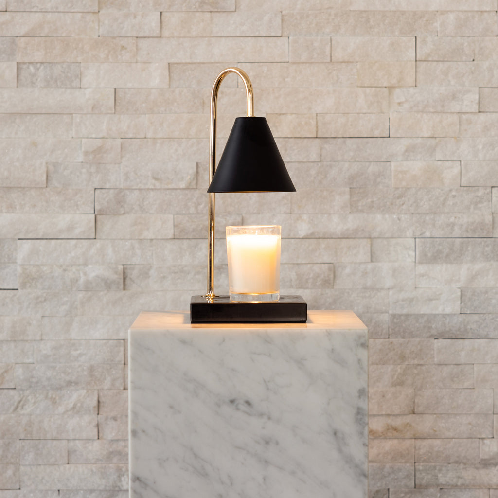 Candle Warmer Lamp with Timeless Marble Finish – Flameless Warmth
