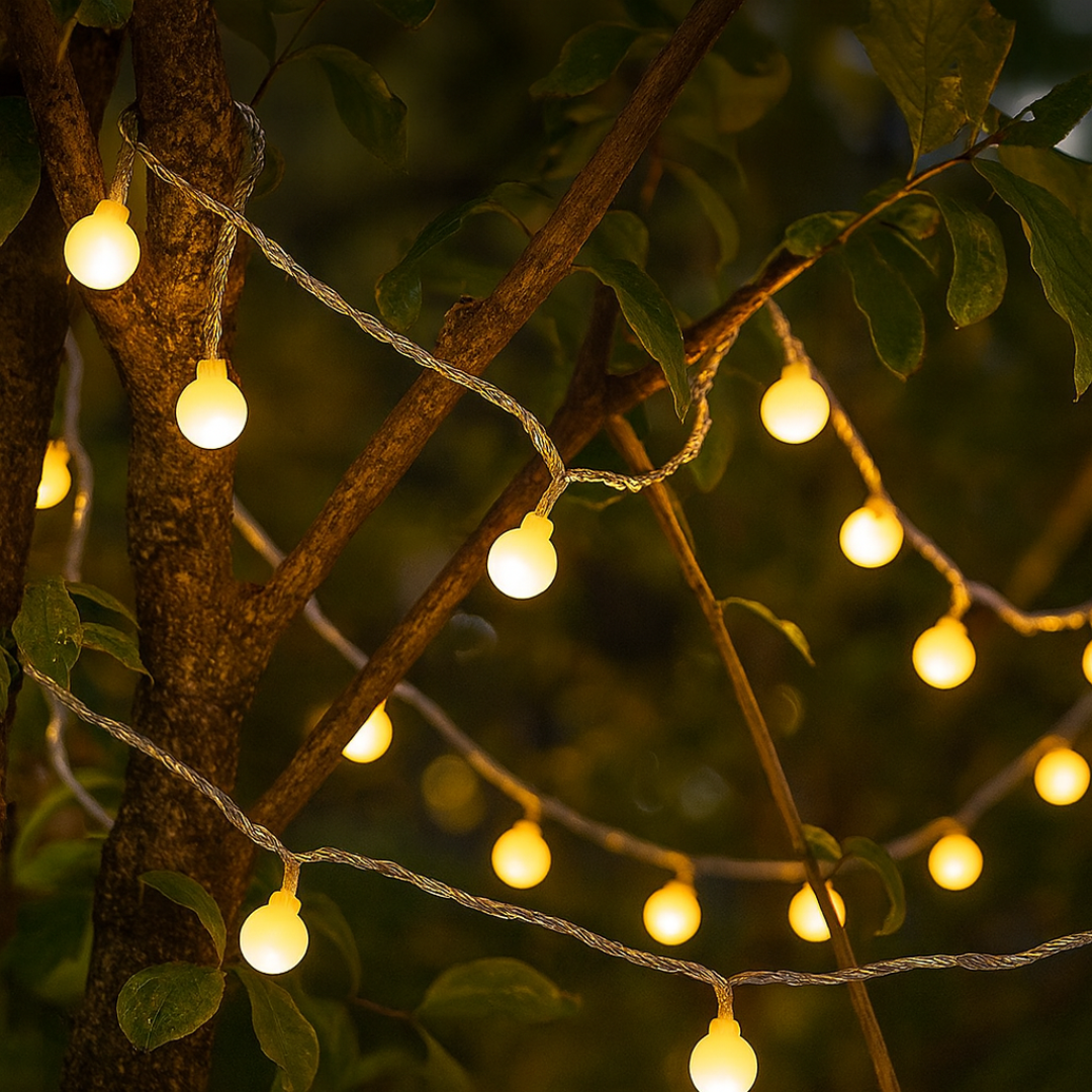 Mood String Lights with 20 LED Bulbs, 3 m – Warm White Party Lighting for Indoor & Outdoor Decoration