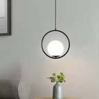 Mia Scandinavian Pendant Light with Gold Fitting & Glass Shade – Modern Ceiling Lighting for Dining Room, Bedroom & Living Room