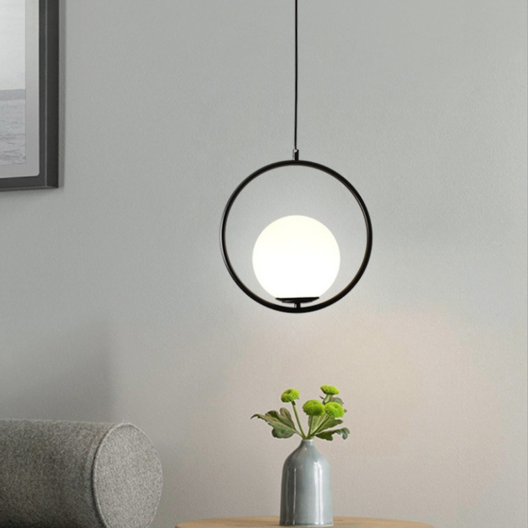 Mia Scandinavian Pendant Light with Gold Fitting & Glass Shade – Modern Ceiling Lighting for Dining Room, Bedroom & Living Room