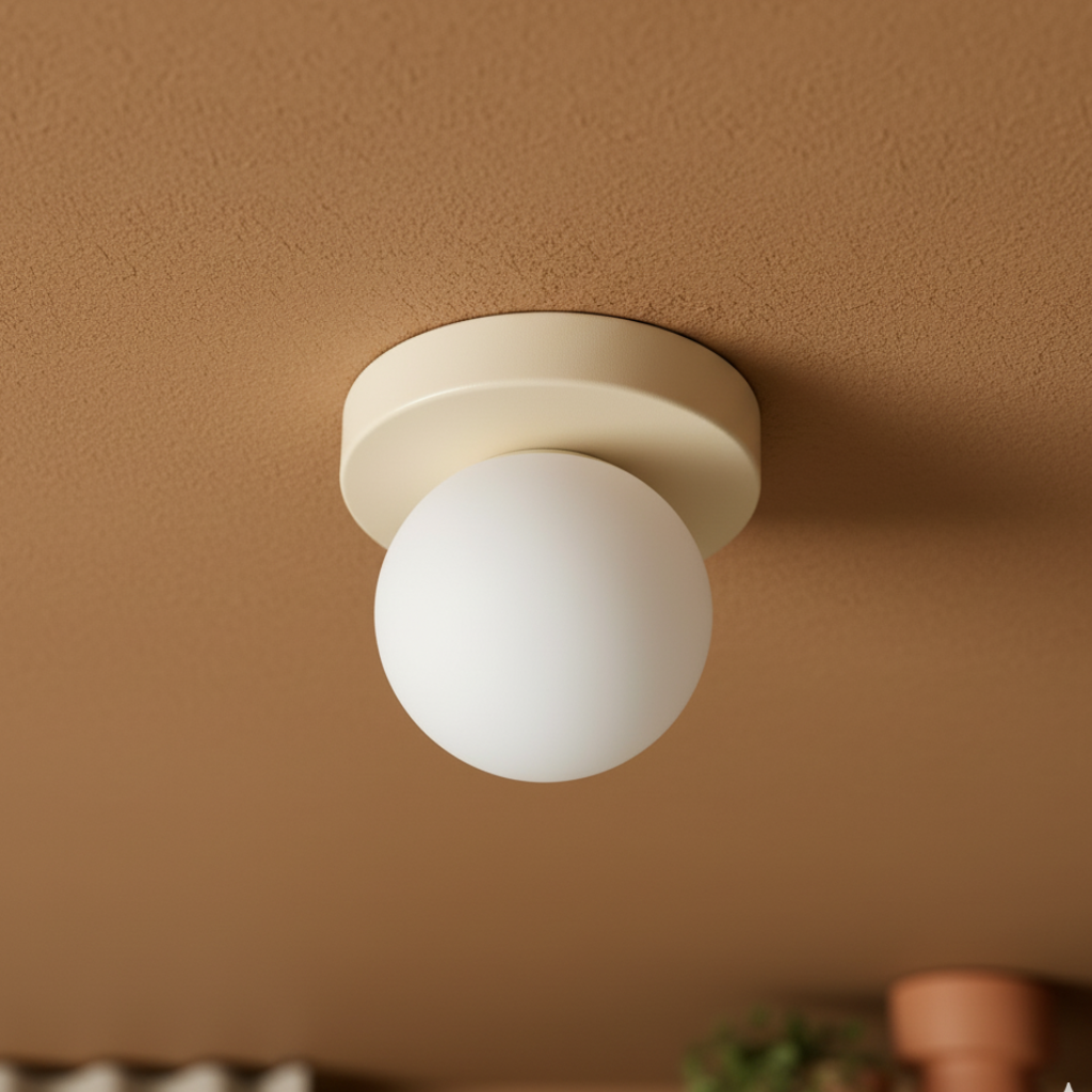 Glass Globe Wall & Ceiling Light with Coloured Disc – 12 × 10 cm, G9 LED, 3000K Warm White, Hardwired