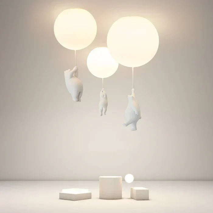 Bear & Balloon Pendant Light for Kids’ Room – Playful Ceiling Light with Warm LED for Bedroom & Living Room