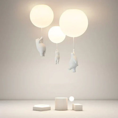 Bear & Balloon Pendant Light for Kids’ Room – Playful Ceiling Light with Warm LED for Bedroom & Living Room