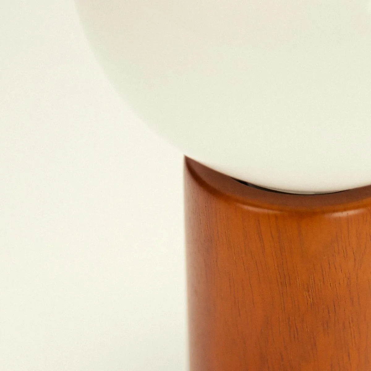 Mid-Century Wood & Glass Globe Table Lamp – Vintage Bedside Lamp, 28 cm, for Bedroom