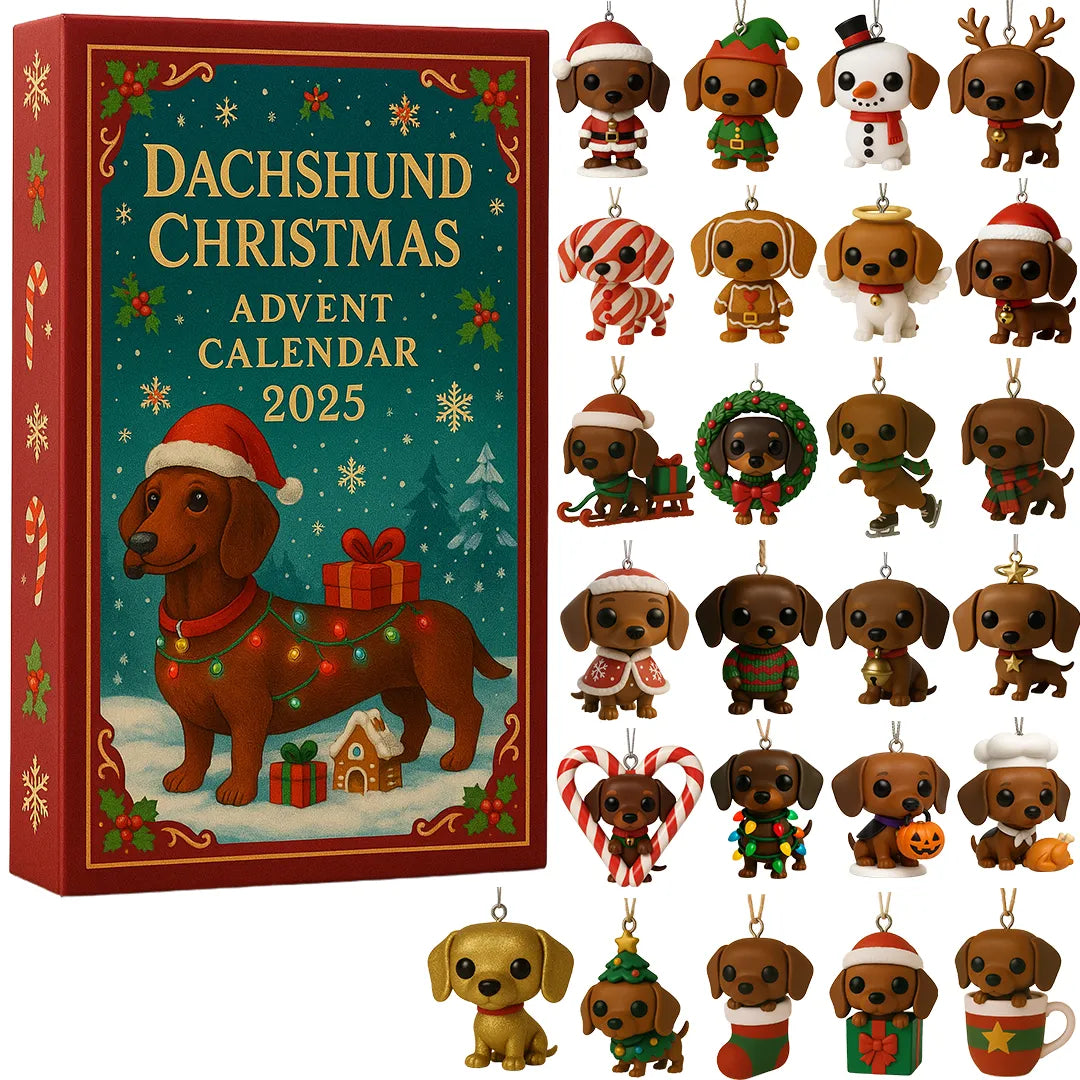 Dackino | Dachshund Ornament Advent Calendar with 24 Miniature Figures