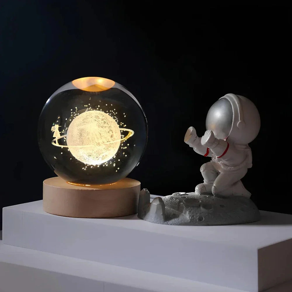Crystal Ball Lamp with Coloured LED Lighting – Decorative Mood Light for Living Room & Bedroom