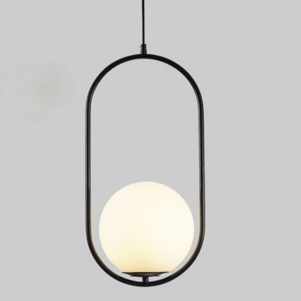 Mia Scandinavian Pendant Light with Gold Fitting & Glass Shade – Modern Ceiling Lighting for Dining Room, Bedroom & Living Room