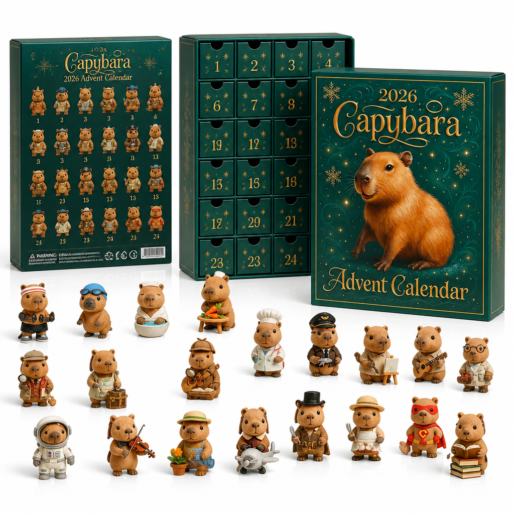 Tirello | Fillable Capybara Advent Calendar with 24 Compartments