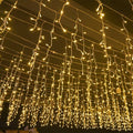 50 m LED Icicle Curtain Lights – Warm White Waterfall Effect for Outdoor Use