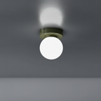 Glass Globe Wall & Ceiling Light with Coloured Disc – 12 × 10 cm, G9 LED, 3000K Warm White, Hardwired