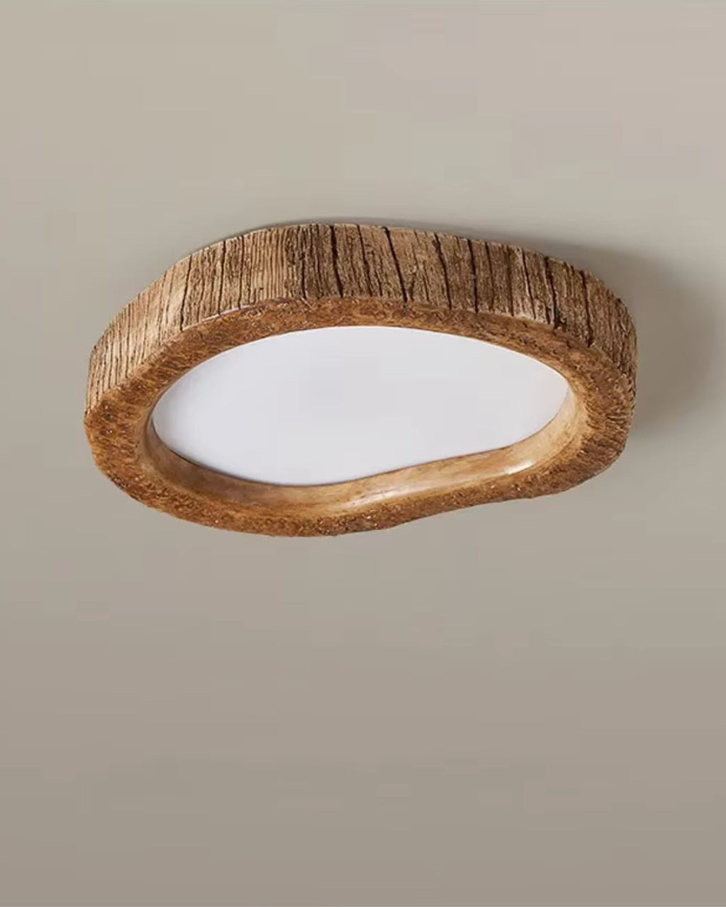 Round Wood-Look LED Ceiling Light – Modern Lighting for Bedroom & Living Room