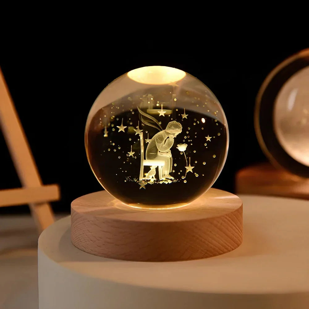 Crystal Ball Lamp with Coloured LED Lighting – Decorative Mood Light for Living Room & Bedroom