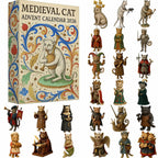 Medieval Cat Ornament Advent Calendar with 24 Acrylic Cat Figures 2026