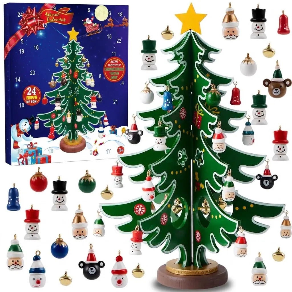 Wintavo | Christmas Tree Advent Calendar for Kids with 24 Hanging Ornaments