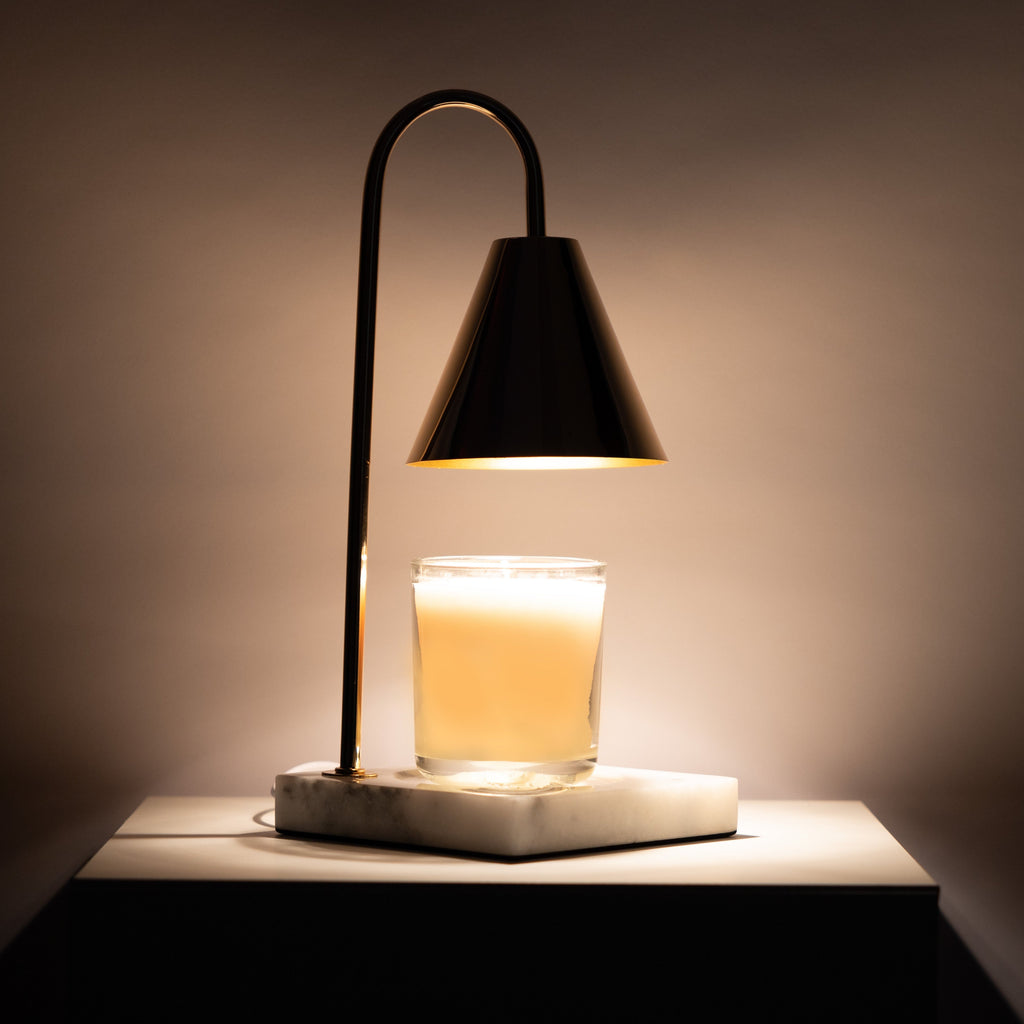 Candle Warmer Lamp with Timeless Marble Finish – Flameless Warmth
