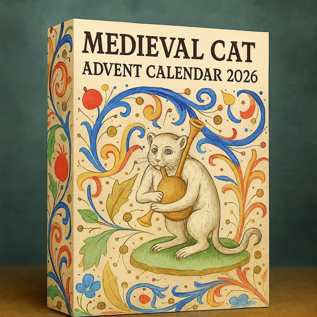 Medieval Cat Ornament Advent Calendar with 24 Acrylic Cat Figures 2026