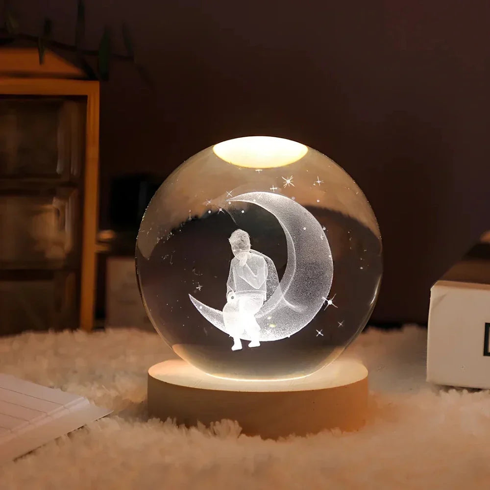 Crystal Ball Lamp with Coloured LED Lighting – Decorative Mood Light for Living Room & Bedroom