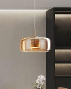 Smoked Glass LED Pendant Light – Dimmable Scandinavian Ceiling Light in Gold, Black or Amber for Dining Room, Kitchen Island & Living Room