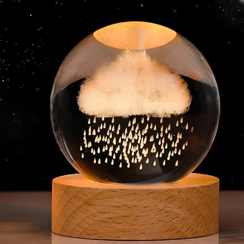Crystal Ball Lamp with Coloured LED Lighting – Decorative Mood Light for Living Room & Bedroom