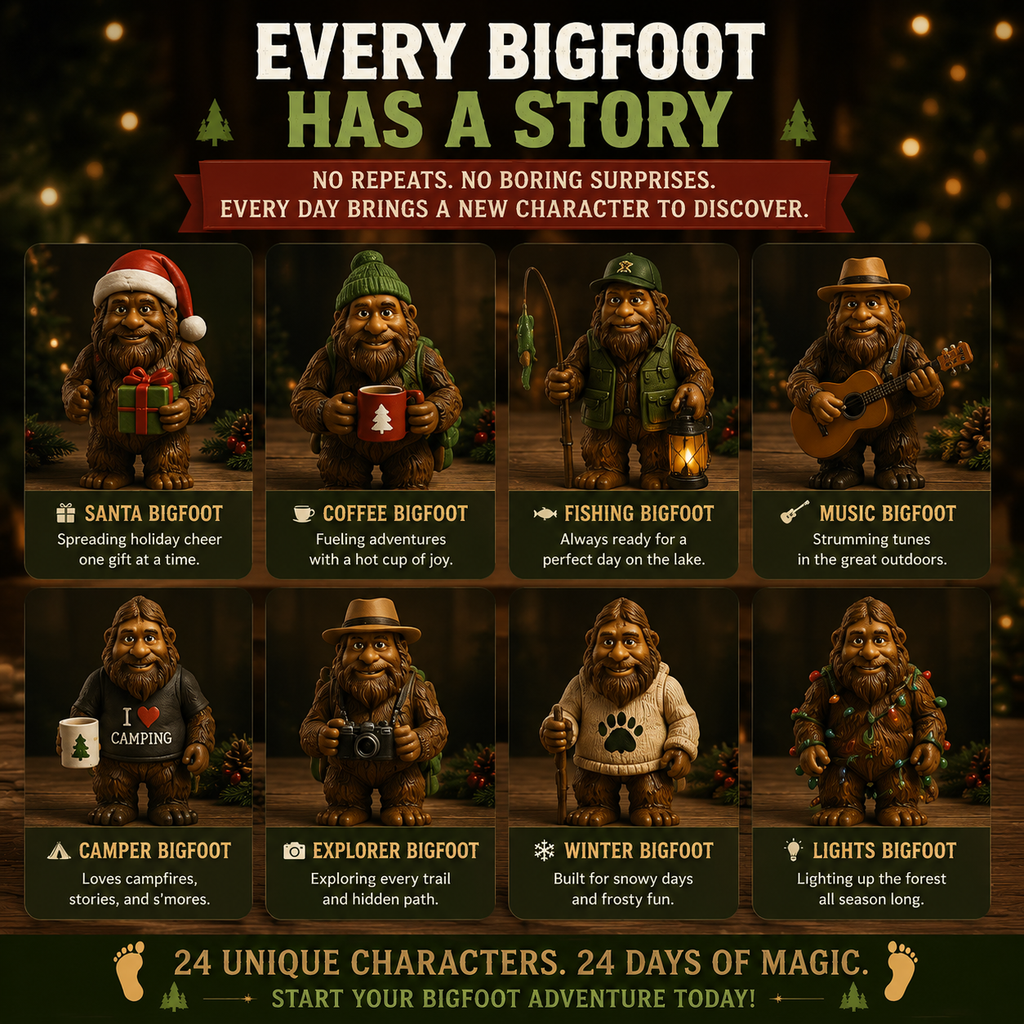 Bergolo | Bigfoot Figure Advent Calendar with 24 Collectible Figures