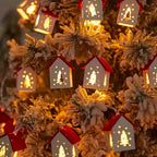 Illuminated Christmas Decoration LED Garland with Houses – Battery-Powered Warm Light, 200 cm, Winter Ambience