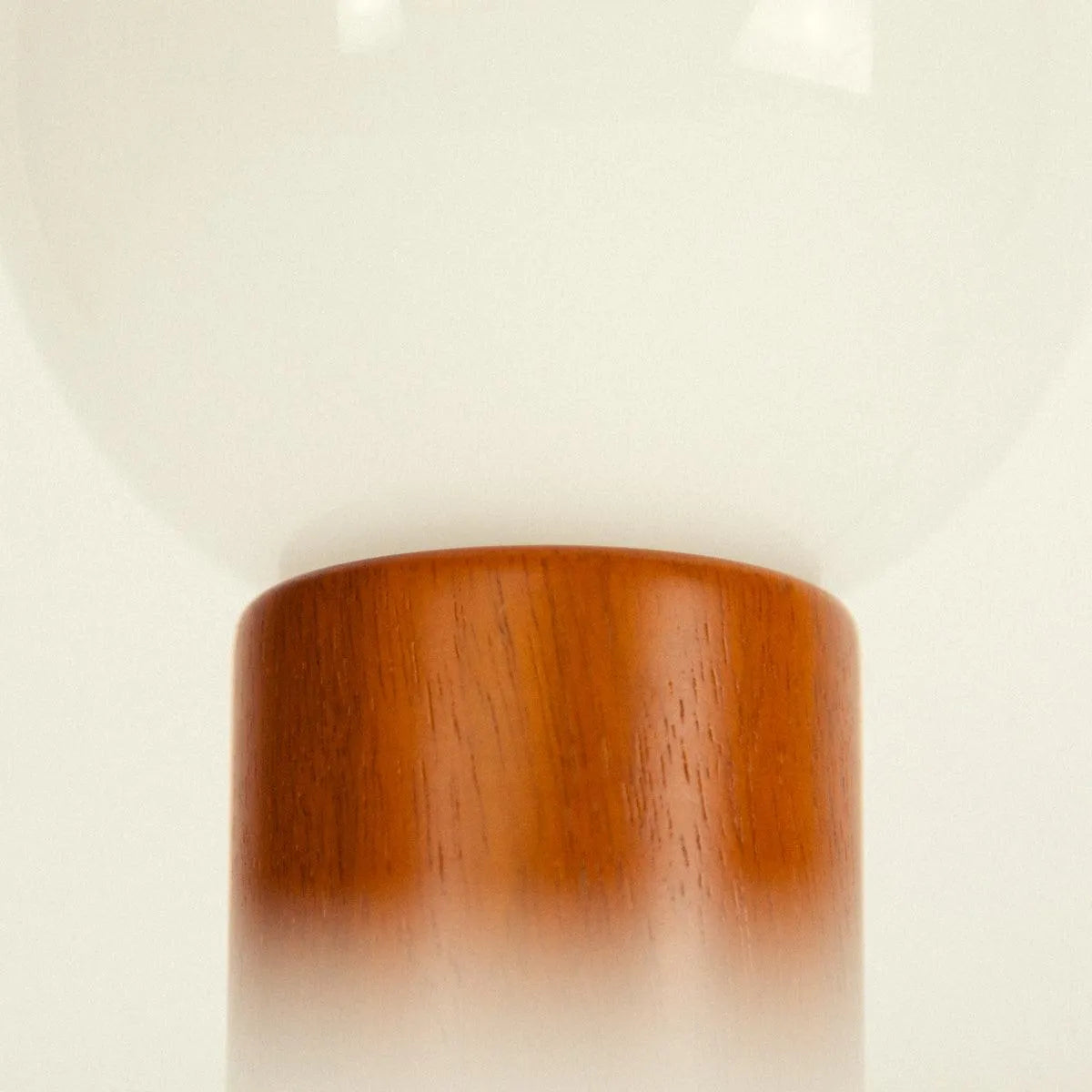 Mid-Century Wood & Glass Globe Table Lamp – Vintage Bedside Lamp, 28 cm, for Bedroom