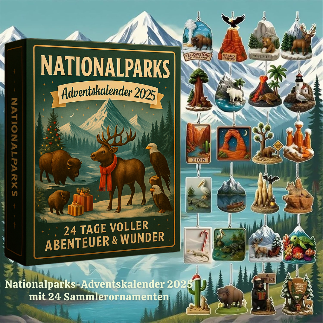 National Park Ornament Advent Calendar with 24 Hand-Painted Miniatures 2026