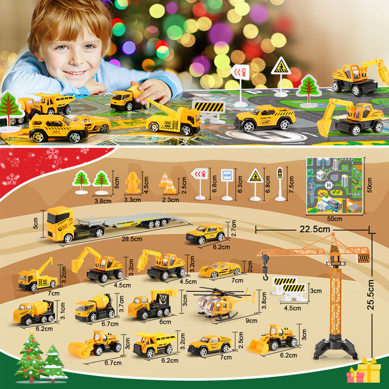 Kranoli | Construction Vehicle Advent Calendar for Kids with Crane and Play Board