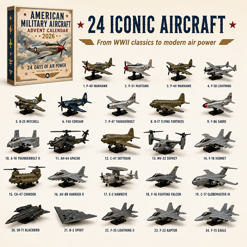 Military Aircraft Miniature Advent Calendar with 24 Model Planes 2026