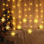 USB Snowflake String Lights – 4 m Multicolour LED, Christmas Decoration for Festive Winter Interiors