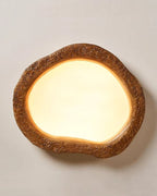 Round Wood-Look LED Ceiling Light – Modern Lighting for Bedroom & Living Room