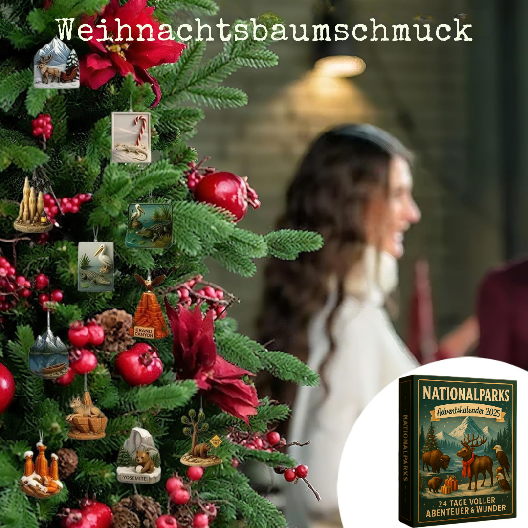 National Park Ornament Advent Calendar with 24 Hand-Painted Miniatures 2026