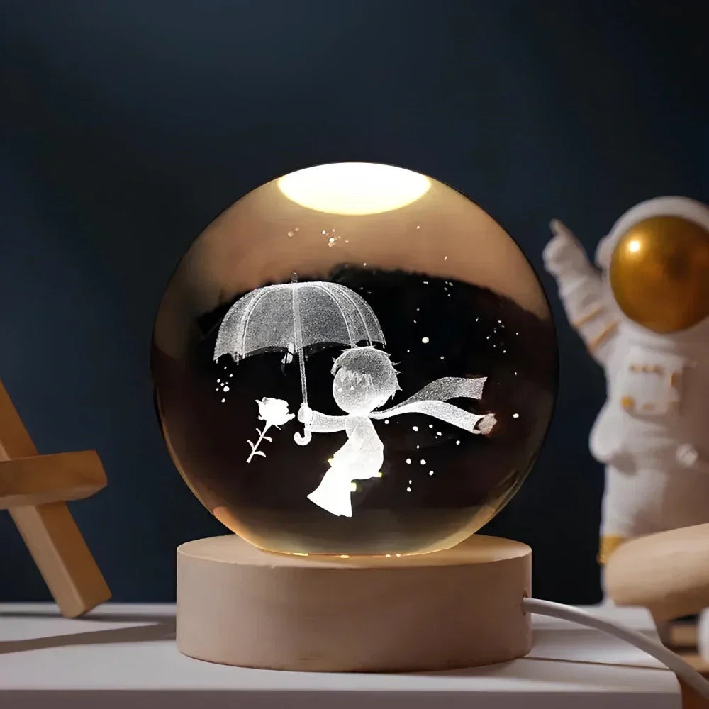 Crystal Ball Lamp with Coloured LED Lighting – Decorative Mood Light for Living Room & Bedroom