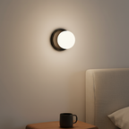 Glass Globe Wall & Ceiling Light with Coloured Disc – 12 × 10 cm, G9 LED, 3000K Warm White, Hardwired