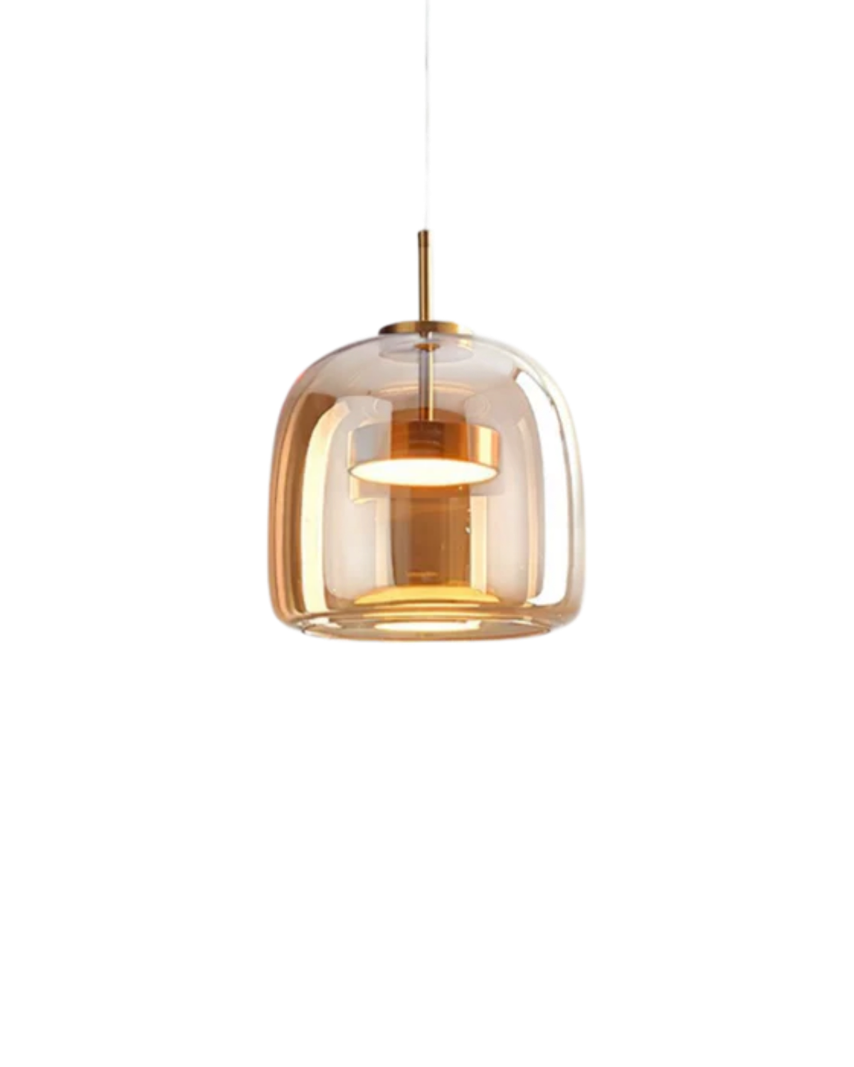 Smoked Glass LED Pendant Light – Dimmable Scandinavian Ceiling Light in Gold, Black or Amber for Dining Room, Kitchen Island & Living Room