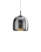 Smoked Glass LED Pendant Light – Dimmable Scandinavian Ceiling Light in Gold, Black or Amber for Dining Room, Kitchen Island & Living Room