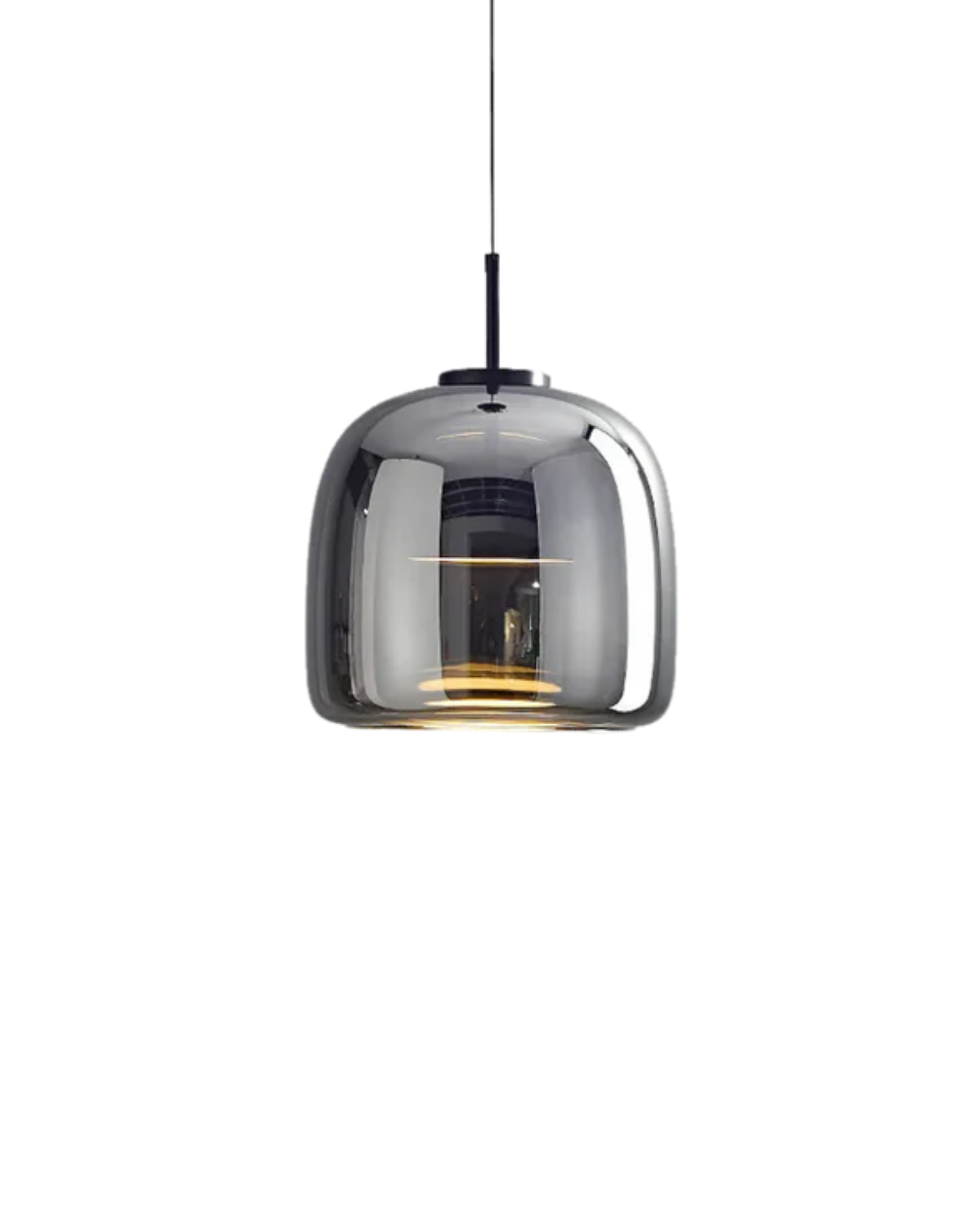Smoked Glass LED Pendant Light – Dimmable Scandinavian Ceiling Light in Gold, Black or Amber for Dining Room, Kitchen Island & Living Room